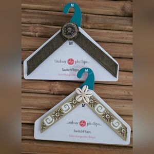 Lindsay Phillips 2 Pairs Switch Flops Interchangeable Straps Size M 7/8 New